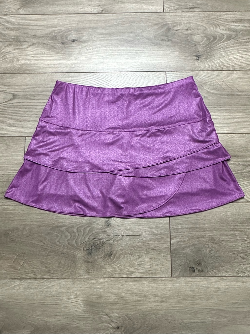 Lucky In Love 15" All That Shimmers Scallop Tennis Skirt Skort Purple Size XL